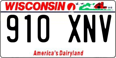 WI license plate 910XNV