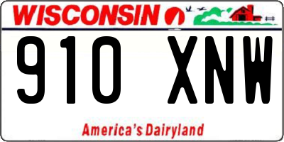 WI license plate 910XNW