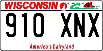 WI license plate 910XNX