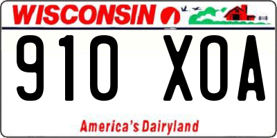 WI license plate 910XOA