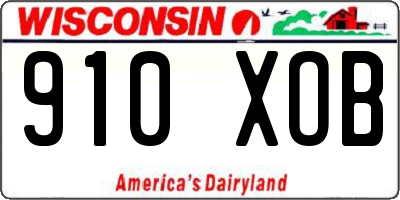 WI license plate 910XOB