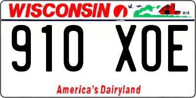 WI license plate 910XOE