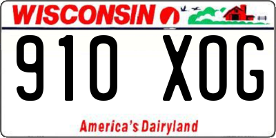 WI license plate 910XOG