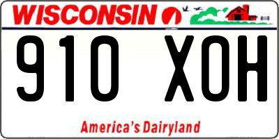 WI license plate 910XOH