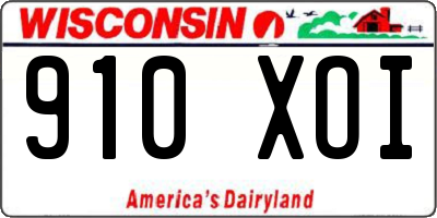 WI license plate 910XOI