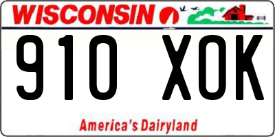 WI license plate 910XOK