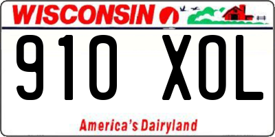 WI license plate 910XOL