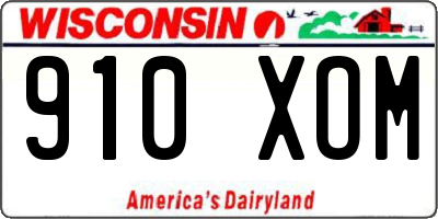 WI license plate 910XOM
