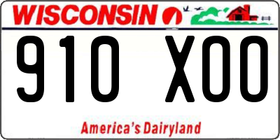 WI license plate 910XOO