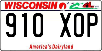 WI license plate 910XOP