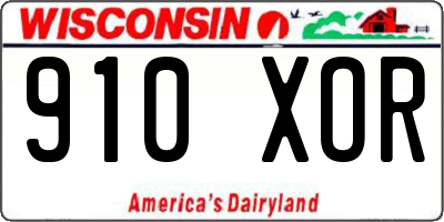 WI license plate 910XOR