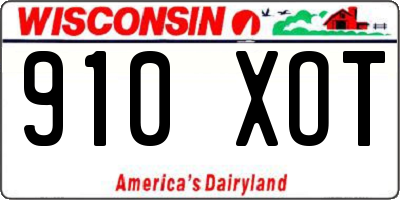 WI license plate 910XOT