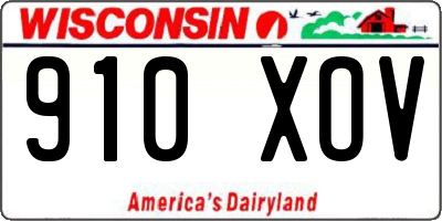 WI license plate 910XOV