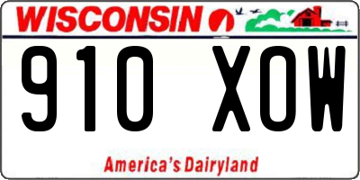 WI license plate 910XOW