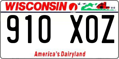 WI license plate 910XOZ