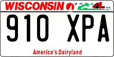 WI license plate 910XPA