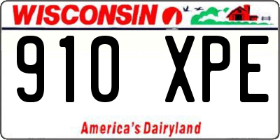 WI license plate 910XPE