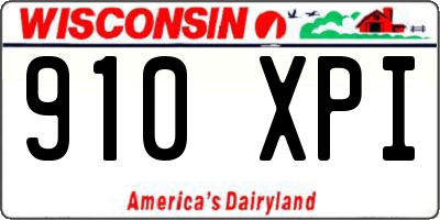 WI license plate 910XPI