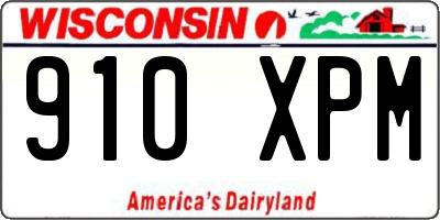 WI license plate 910XPM