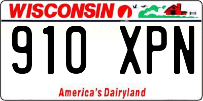 WI license plate 910XPN