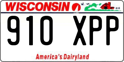 WI license plate 910XPP