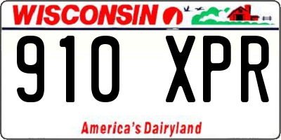 WI license plate 910XPR