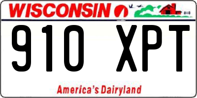 WI license plate 910XPT