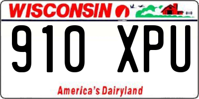 WI license plate 910XPU