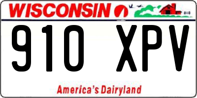 WI license plate 910XPV
