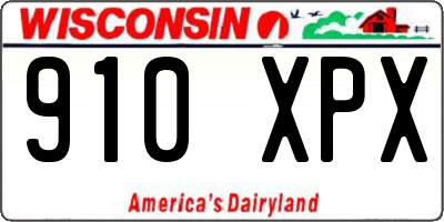WI license plate 910XPX