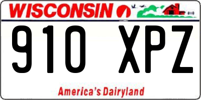 WI license plate 910XPZ