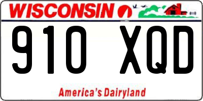 WI license plate 910XQD