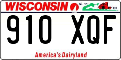 WI license plate 910XQF