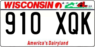 WI license plate 910XQK