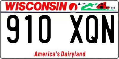 WI license plate 910XQN
