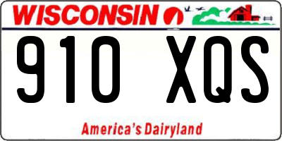 WI license plate 910XQS