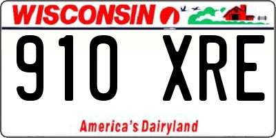 WI license plate 910XRE