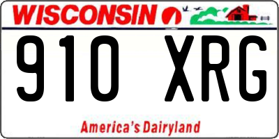 WI license plate 910XRG