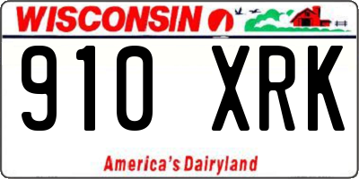 WI license plate 910XRK