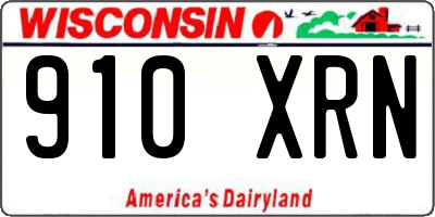 WI license plate 910XRN