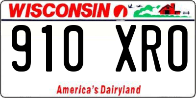 WI license plate 910XRO