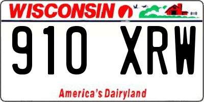 WI license plate 910XRW