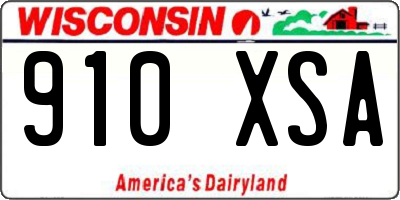 WI license plate 910XSA