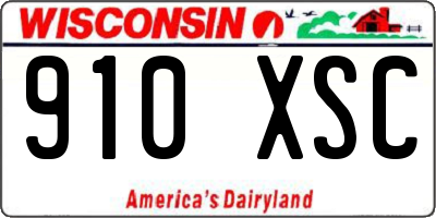 WI license plate 910XSC