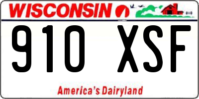 WI license plate 910XSF