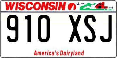 WI license plate 910XSJ