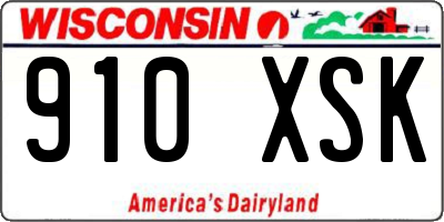 WI license plate 910XSK
