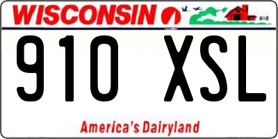 WI license plate 910XSL