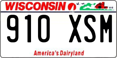 WI license plate 910XSM