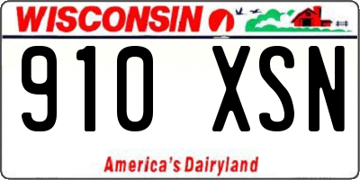 WI license plate 910XSN